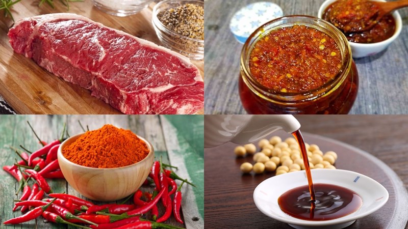 Nguyên liệu món ăn cách làm bò nướng sa tế