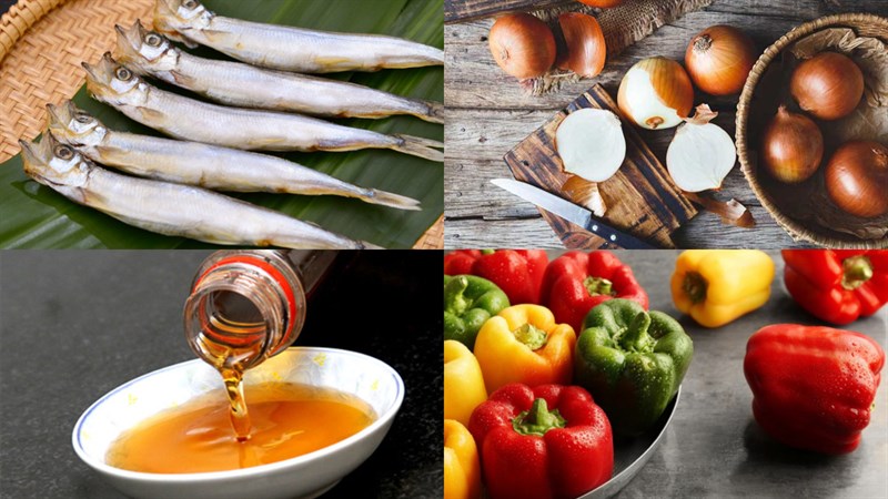 Nguyên liệu món ăn cá trứng chiên mè, trứng muối, nước mắm, lá lốt