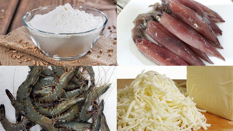 Nguyên liệu món ăn pizza hải sản phô mai