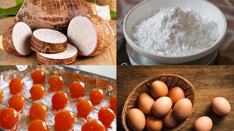 Nguyên liệu món ăn bánh khoai môn chiên xù
