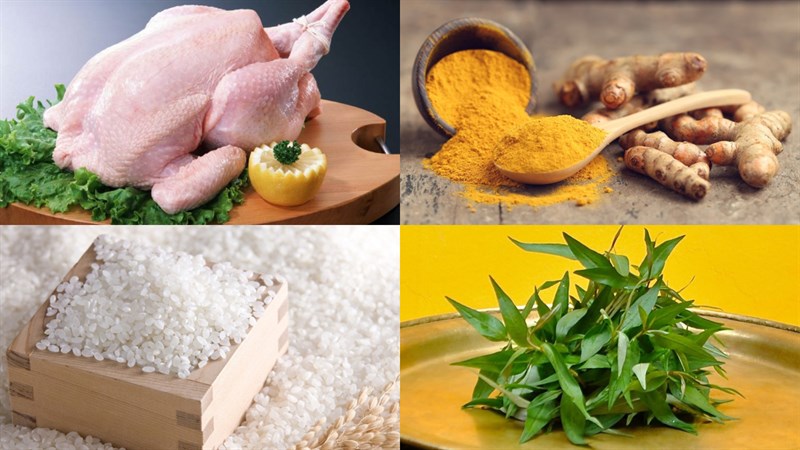 Nguyên liệu món ăn cơm gà phú yên