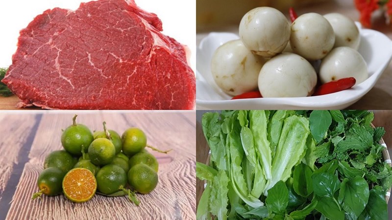 Nguyên liệu món ăn gỏi bò cà pháo