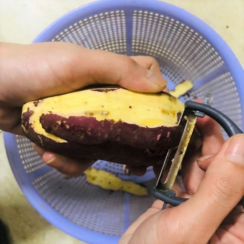 Bước 1 Sơ chế khoai lang Bánh khoai lang chiên xù