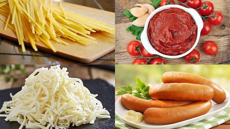 Nguyên liệu món ăn mì ý đúc lò