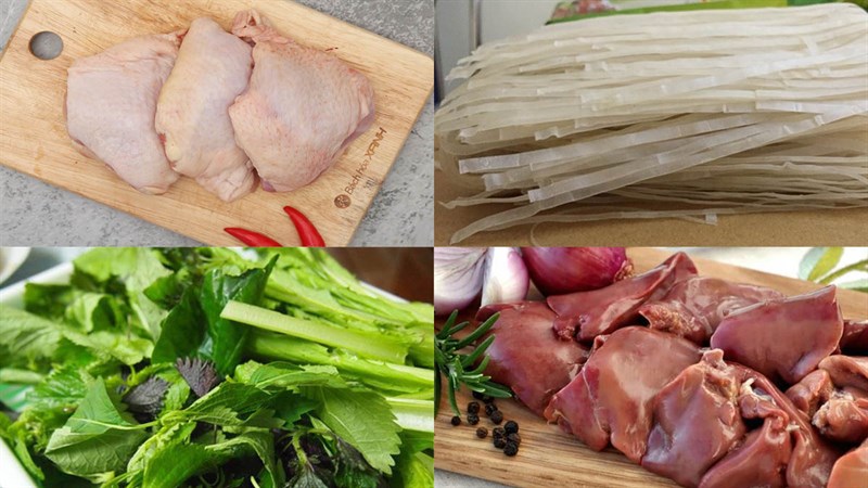 Nguyên liệu món ăn 4 cách làm phở gà trộn