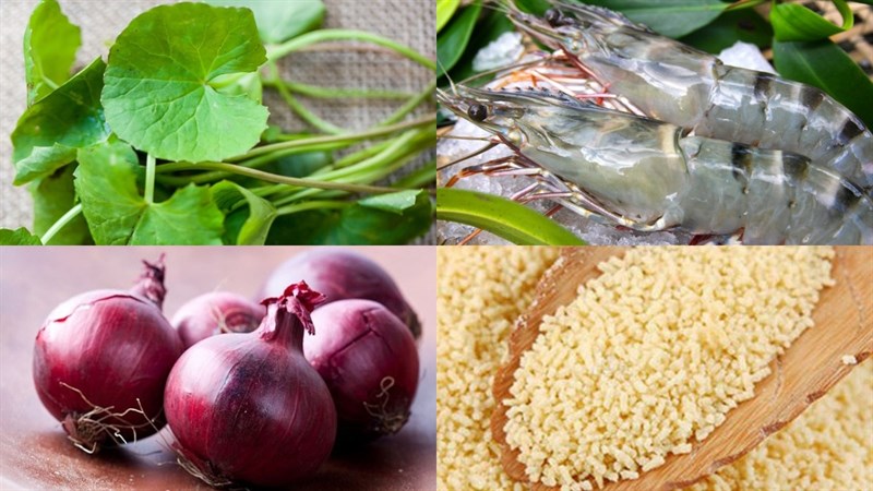Nguyên liệu món ăn canh rau má nấu tôm tươi