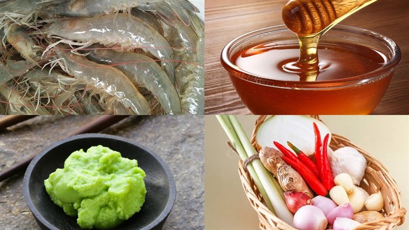 Nguyên liệu món ăn tôm sốt thái