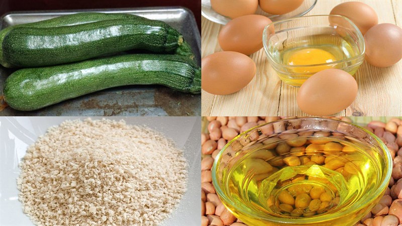 Nguyên liệu món ăn bí ngòi chiên xù và bí ngòi chiên phô mai
