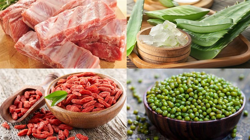 Nguyên liệu món ăn 2 cách làm canh nha đam nấu sườn và nấu tôm