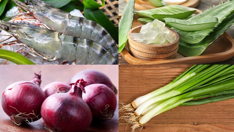Nguyên liệu món ăn 2 cách làm canh nha đam nấu sườn và nấu tôm