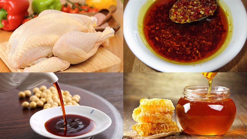 Nguyên liệu món ăn gà nướng sa tế bằng nồi chiên không dầu và lò nướng