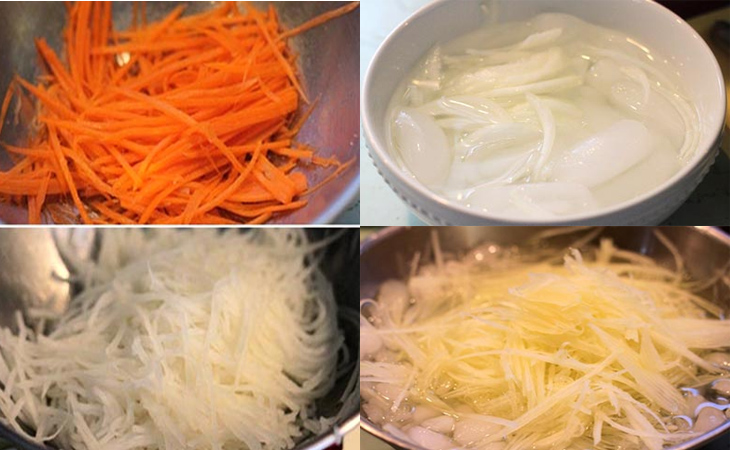 Bước 1 Sơ chế nguyên liệu Gỏi lưỡi heo thập cẩm