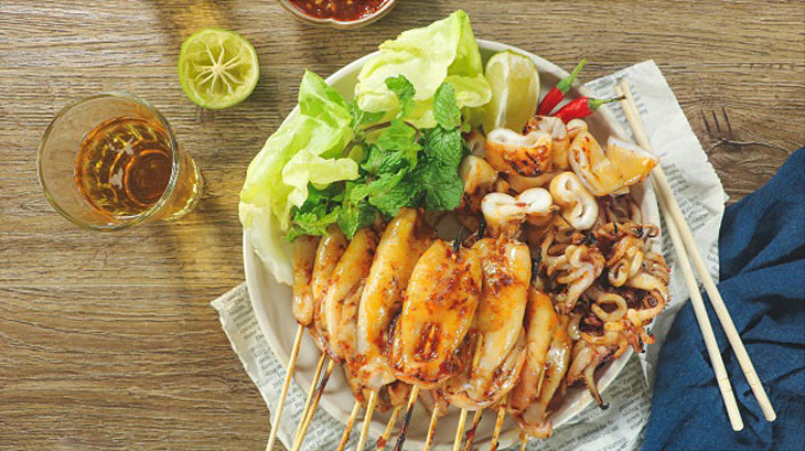 Bước 4 Thành phẩm Mực nướng sa tế ngon với sốt ướp chuẩn