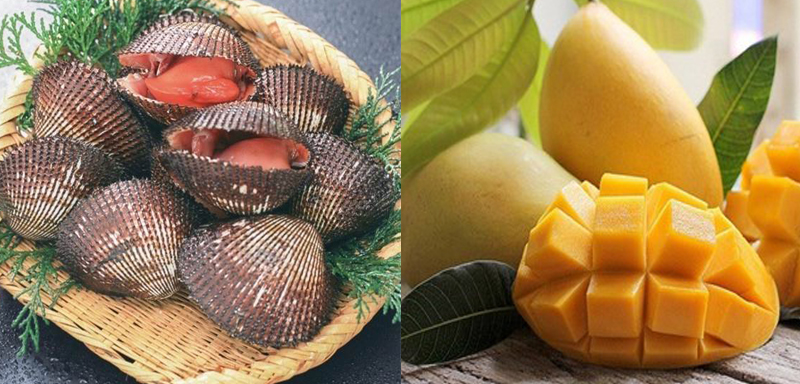 Nguyên liệu món ăn 2 cách làm sò lông nướng mỡ hành và sốt xoài