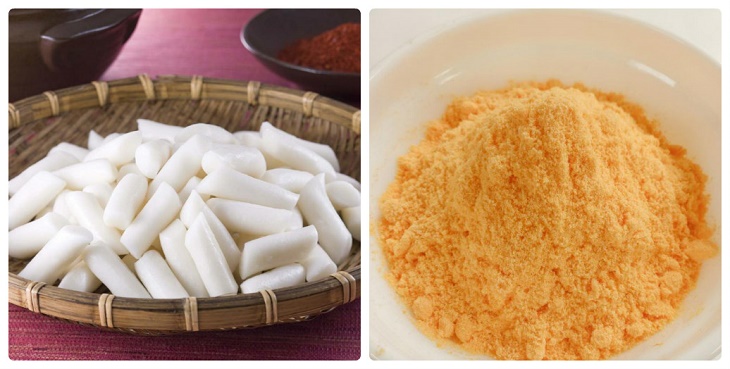 Nguyên liệu món ăn 2 cách làm tokbokki chiên xù và chiên phô mai