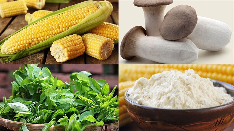 Nguyên liệu món ăn 2 cách nấu canh bắp hầm xương và nấu nấm