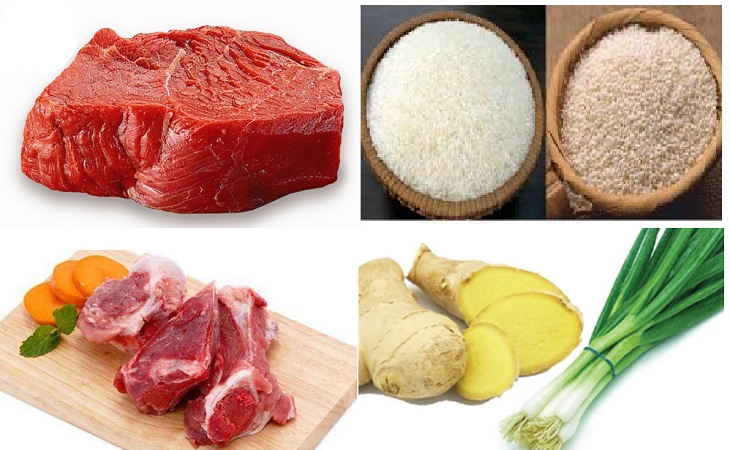 Nguyên liệu món ăn 2 cách nấu cháo thịt bò