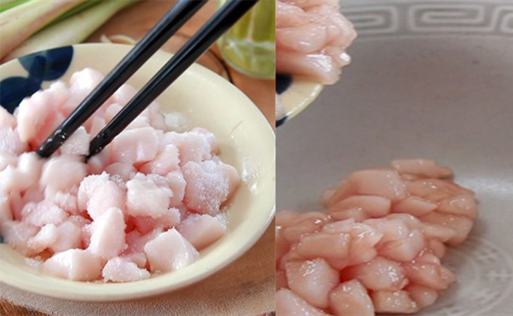 Bước 1 Thái mỡ heo Bò lụi sả