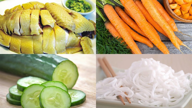 Nguyên liệu món ăn 4 cách làm phở gà trộn