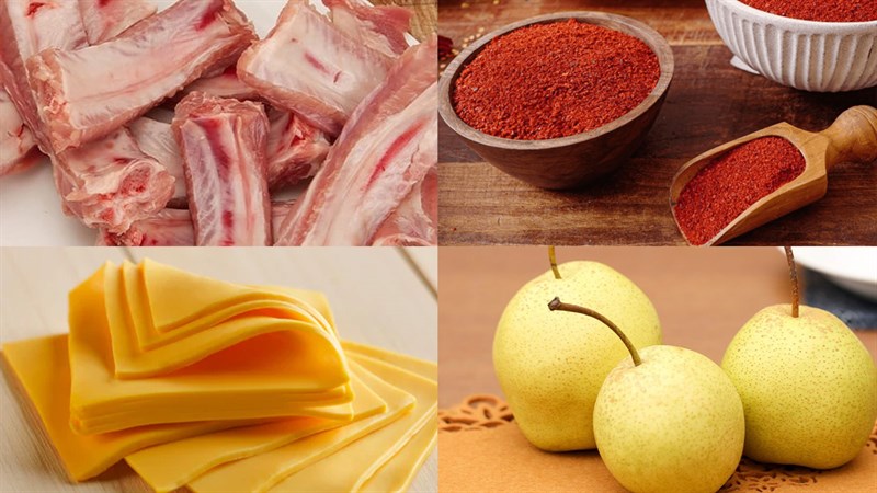 Nguyên liệu món ăn sườn nướng phô mai hàn quốc