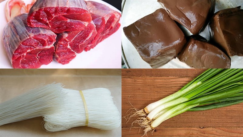 Nguyên liệu món ăn miến thịt bò