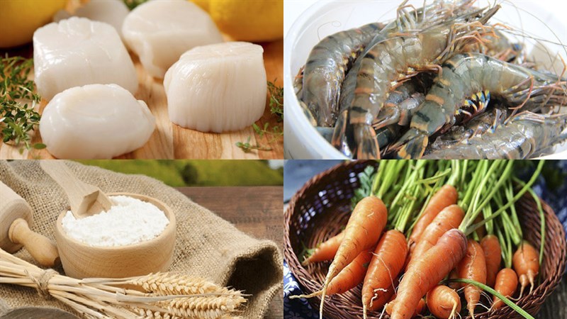 Nguyên liệu món ăn há cảo sò điệp