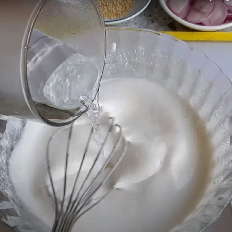 Bước 2 Pha bột Bánh bèo chay