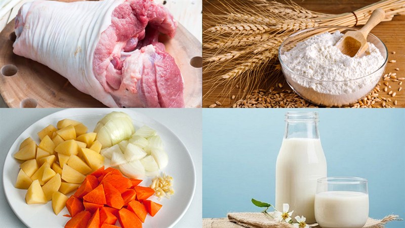 Nguyên liệu món ăn chân giò hầm kiểu đức, ý, hàn