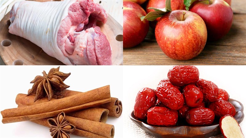 Nguyên liệu món ăn chân giò hầm kiểu đức, ý, hàn