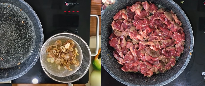 Bước 2 Xào thịt bò Gỏi bắp bò