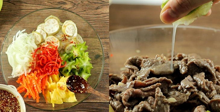 Bước 4 Trộn gỏi Gỏi bò bóp thấu