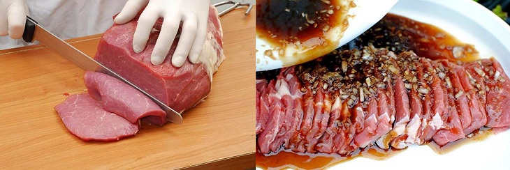 Bước 1 Sơ chế nguyên liệu Bò nướng cuộn phô mai