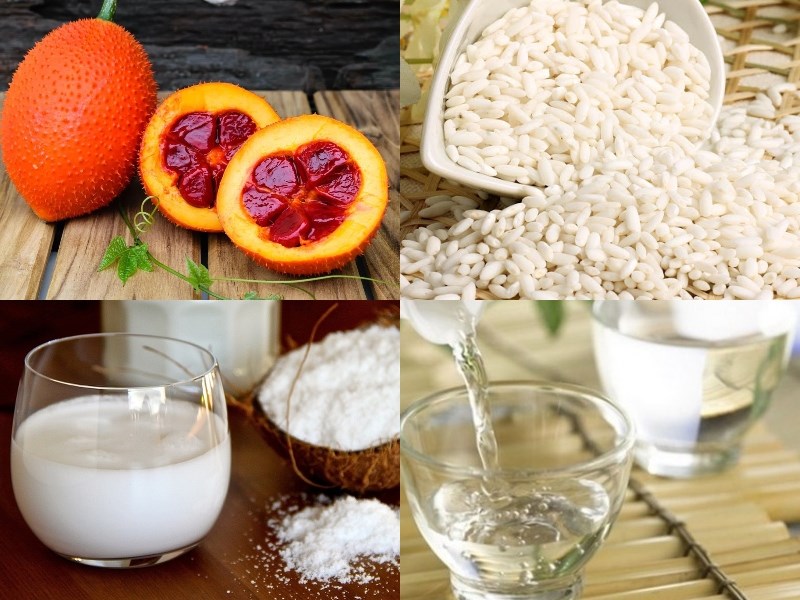 Nguyên liệu món ăn xôi gấc