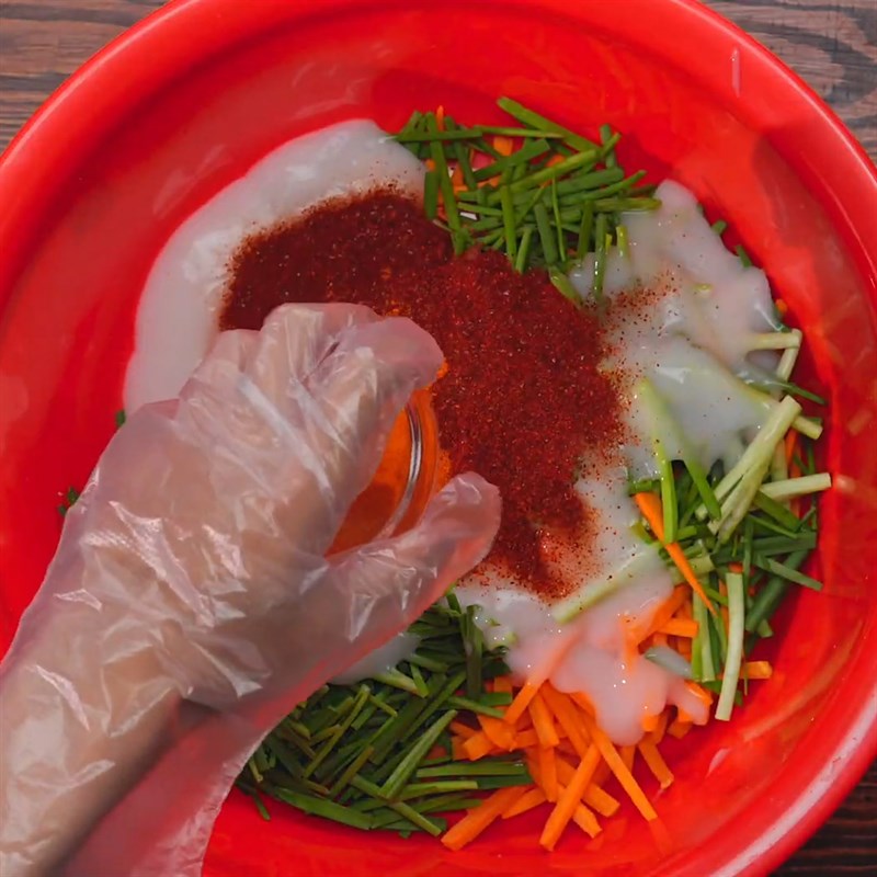 Bước 5 Trộn kim chi Kim chi cải thảo