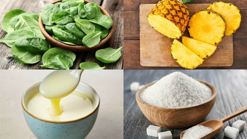 Nguyên liệu món ăn 7 cách làm sinh tố cải bó xôi