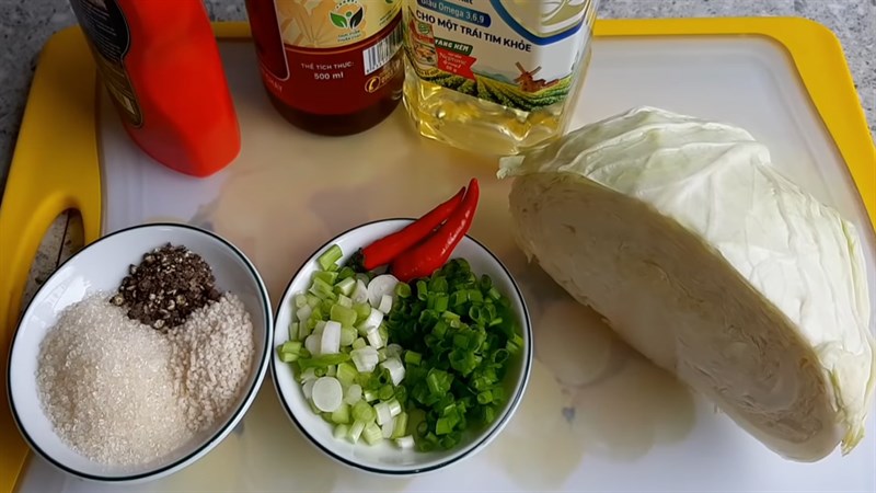 Nguyên liệu món ăn 2 cách làm bắp cải kho chay