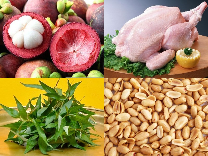Nguyên liệu món ăn 3 món gỏi gà măng cụt, sinh tố măng cụt, chè măng cụt