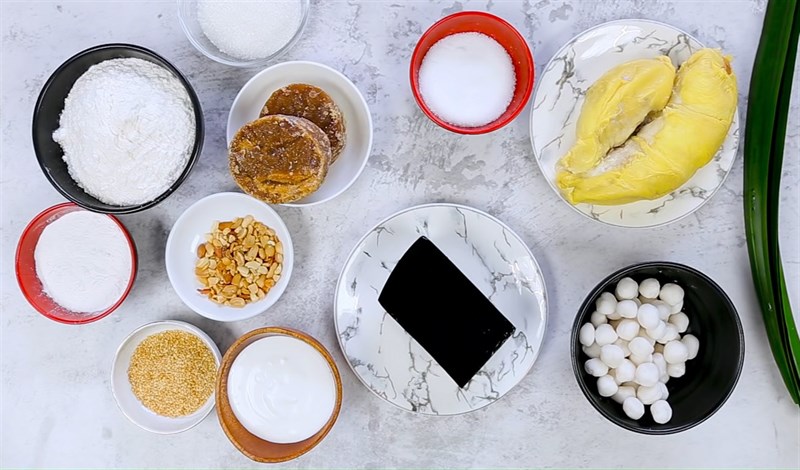 Nguyên liệu món ăn mì sầu riêng