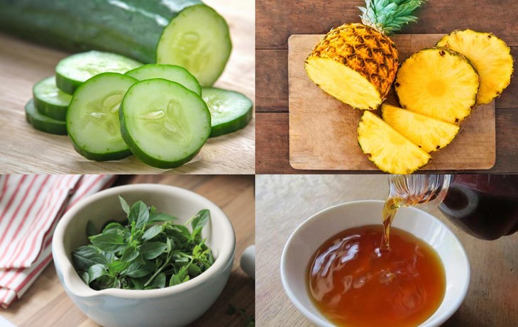 Nguyên liệu món ăn nộm dưa chuột, dứa
