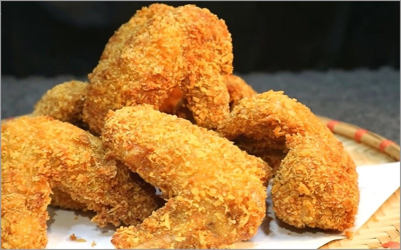 Nướng sơ gà sau khi chiên
