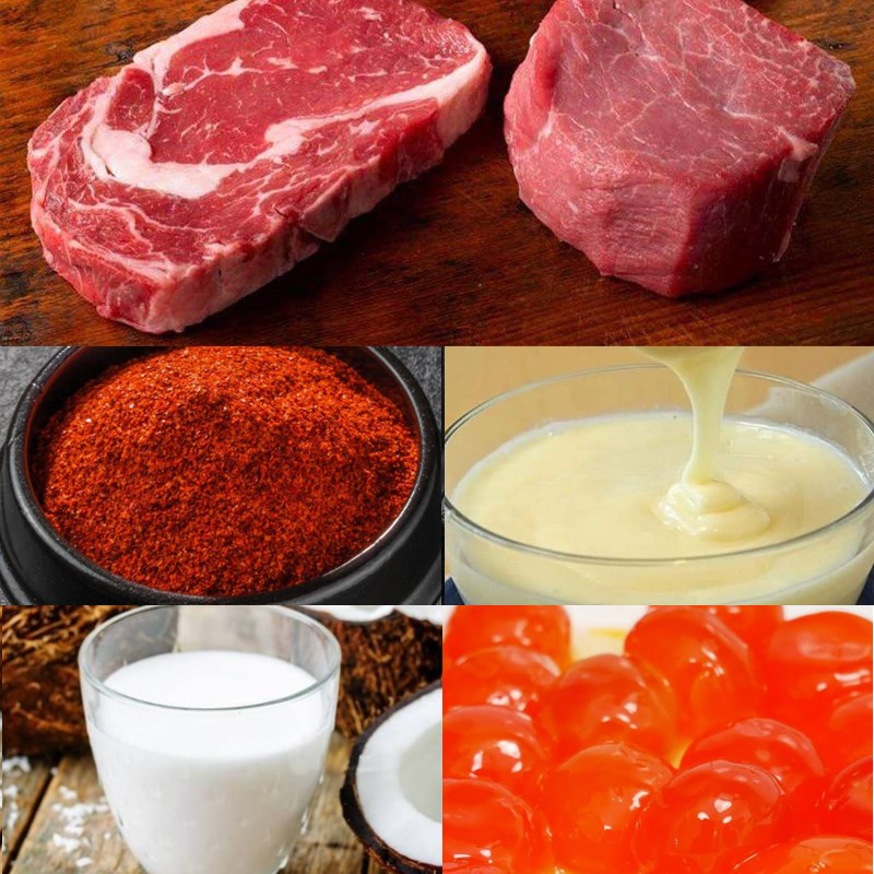Nguyên liệu món ăn 3 cách nướng thịt bò cuộn hành, thịt bò cuộn phô mai, thịt bò sốt trứng muối