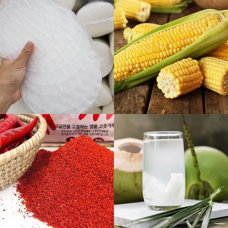 Nguyên liệu món ăn bánh gạo tokbokki chay