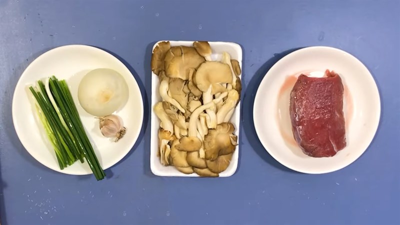 Nguyên liệu món ăn 2 cách làm thịt bò xào nấm hương và nấm bào ngư