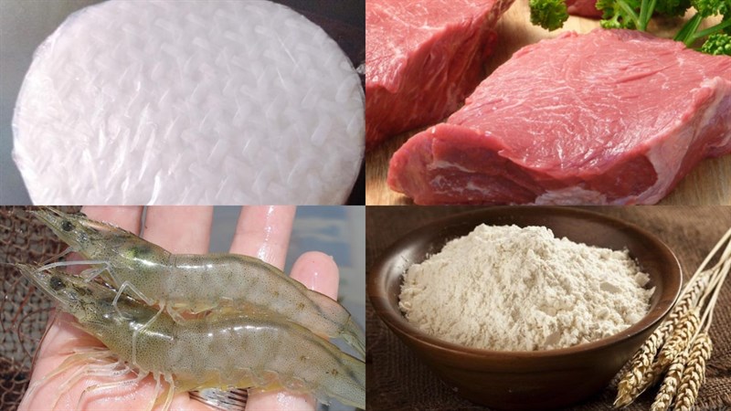 Nguyên liệu món ăn bánh xèo bằng bánh tráng