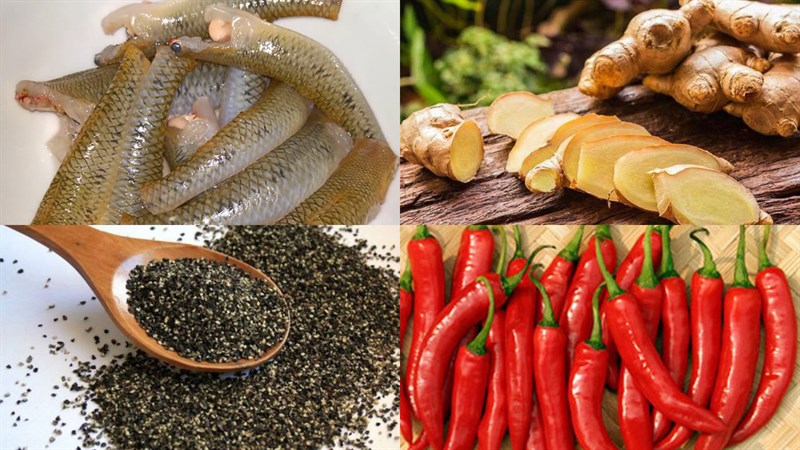 Nguyên liệu món ăn cá bống kho gừng