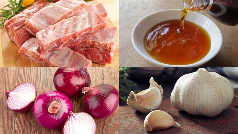Nguyên liệu món ăn sườn non chiên nước mắm
