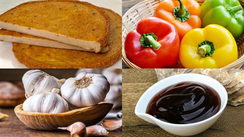 Nguyên liệu món ăn chả cá xào ớt chuông