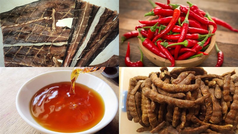 Nguyên liệu món ăn kkhô cá đuối nướng mắm me