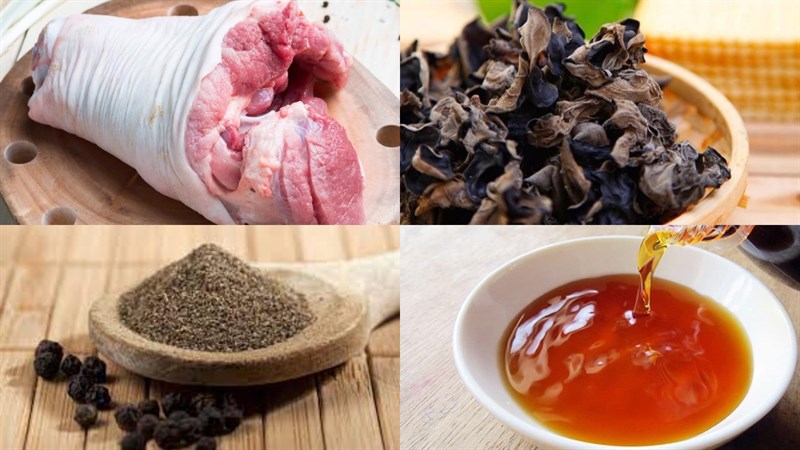 Nguyên liệu món ăn thịt đông chân giò bằng nồi áp suất