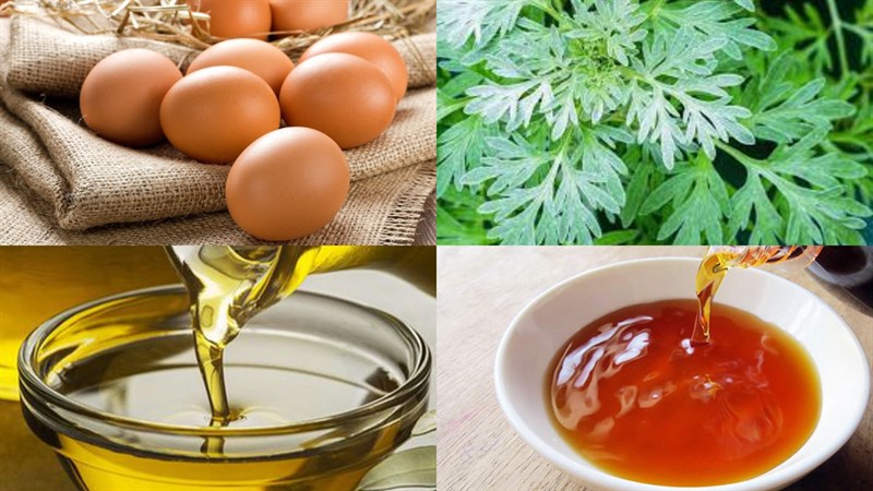 Nguyên liệu món ăn trứng rán ngải cứu